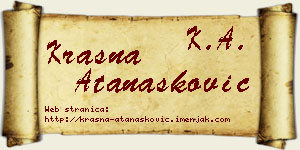 Krasna Atanasković vizit kartica